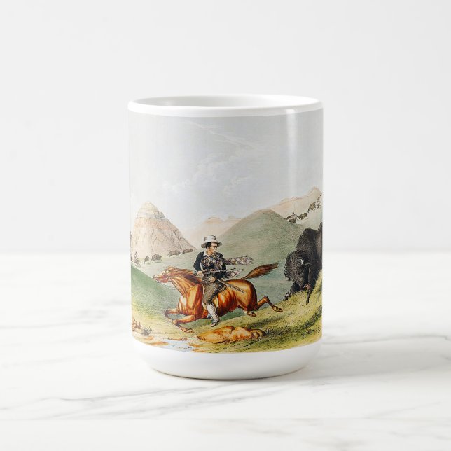 Caneca De Café Cena de caça de Bison 1845 (Centro)