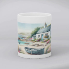 Caneca De Café Cena de Cena à Beira-Mar em Aquarela de Casa de Pr