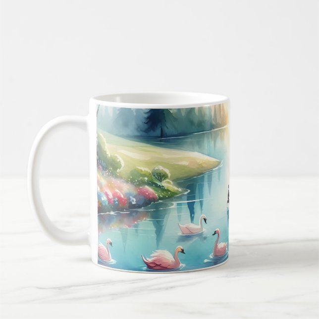 Caneca De Café Cena de Fantasia Whimsical Rainbow Earth (Esquerda)