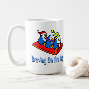 Caneca De Café Cena de Férias de Inverno para Dormir Pinguins