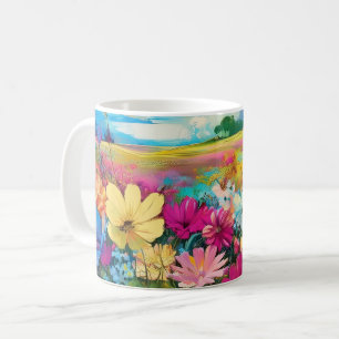 Caneca De Café Cena de flor selvagem