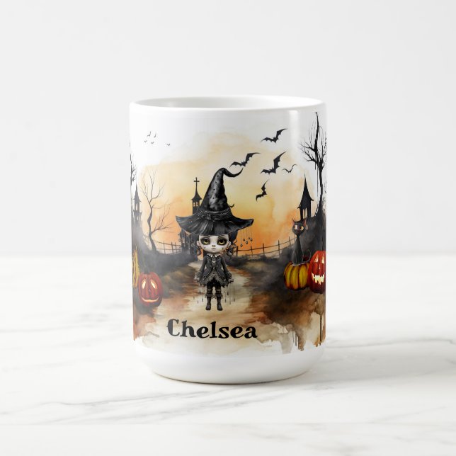 Caneca De Café Cena de Halloween (Centro)