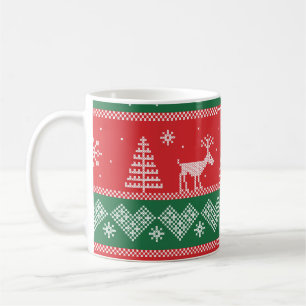 Caneca De Café Cena de inverno: padrão uniforme de colheita