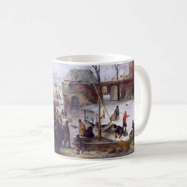 Caneca De Café Cena de inverno. Presente de Natal de Belas Artes (Frente Esquerda)