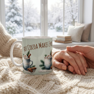 Caneca De Café Cena de Marshmallow de Cacau de Inverno Aconchegan