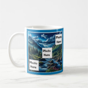 Caneca De Café Cena de Montanha com Foto Personalizada
