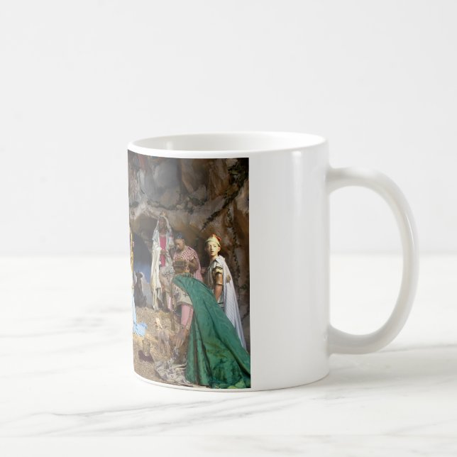 Caneca De Café Cena de Natal Antiquada (Direita)