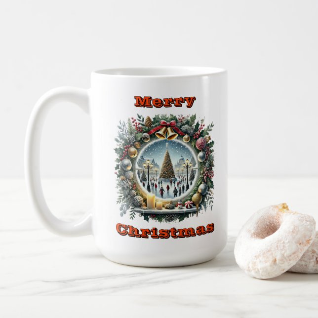 Caneca De Café Cena de Natal Cozy Winter (Com Donut)