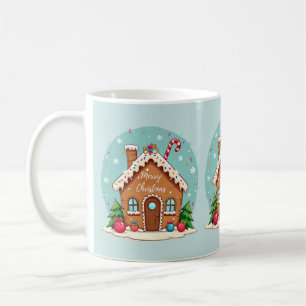 Caneca De Café Cena de Natal da Casa de Biscoito de Gengibre Capr