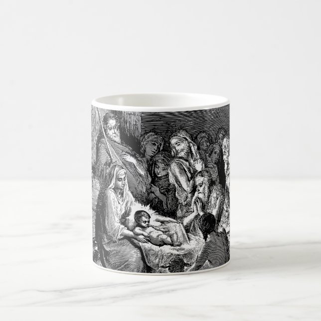 Caneca De Café Cena de Natal Ilustrada (Centro)