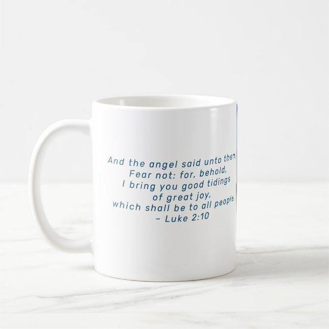 Caneca De Café Cena de Natal Religiosa e Escritura (Esquerda)