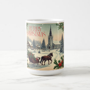 Caneca De Café Cena de Natal Vintage/Classic