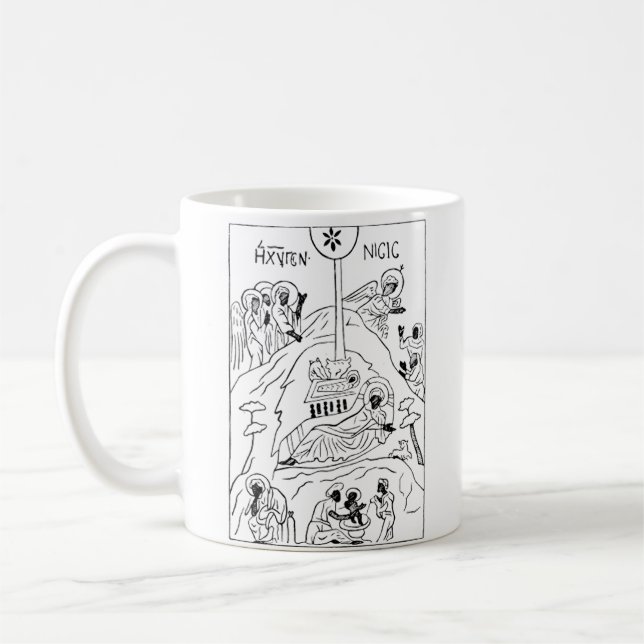 Caneca De Café Cena de Natividade Ortodoxa Mínima (Esquerda)