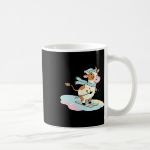 Caneca De Café Cena de neve alpina de inverno com cachecol de esq