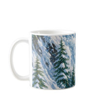 Cena de neve da montanha Avalanche