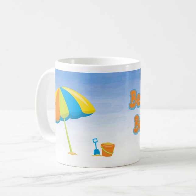 Caneca De Café Cena de praia de Bum Seashore (Frente Esquerda)