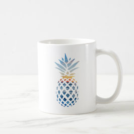 Caneca De Café Cena de Praia Tropical ao Pôr do Sol Abacaxi