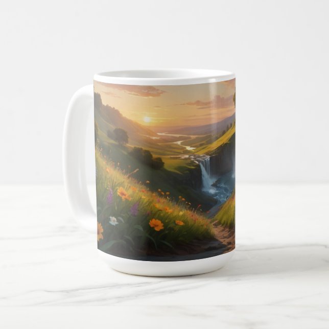 Caneca De Café Cena de Quedas de Água de Mug (Frente Esquerda)