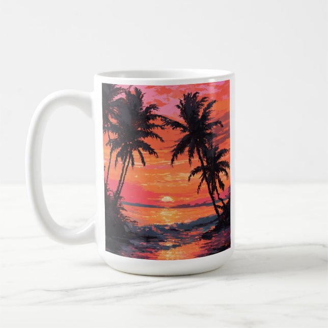 Caneca De Café Cena de Serenidade Sunset (Esquerda)
