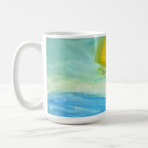 Caneca De Café Cena de Sol Arte Ingênua Caprichosa