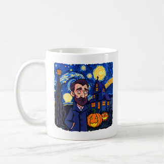 Caneca De Café Cena de Van Gogh Haunted - Halloween Gótico Starry