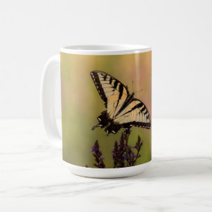 Caneca De Café Cena de Verão, Borboleta e Loosestrife