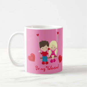 Caneca De Café Cena do dia do menino e da menina Valentine