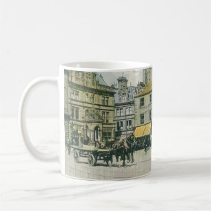 Caneca De Café Cena do mercado de vinhetas - Huddersfield Marketp