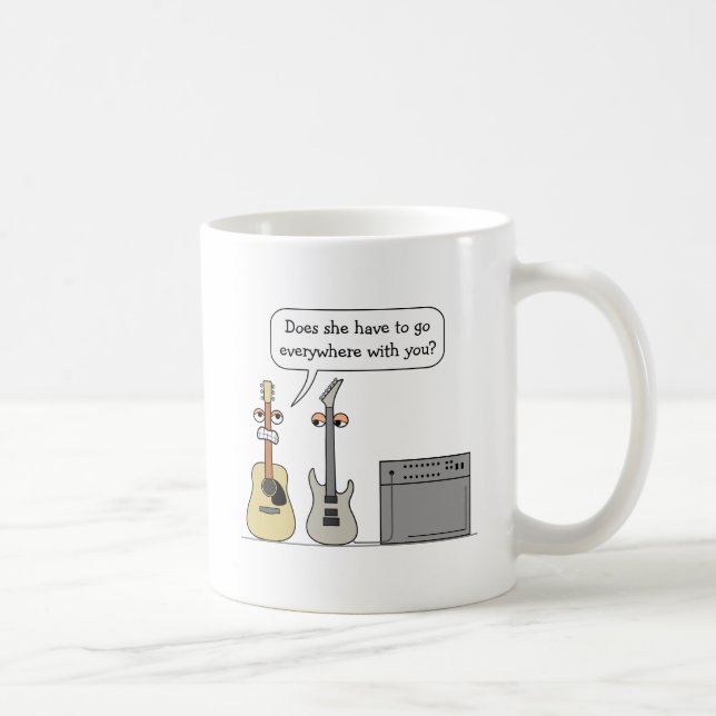 Caneca De Café Cena dos desenhos animados da roda da guitarra (Direita)
