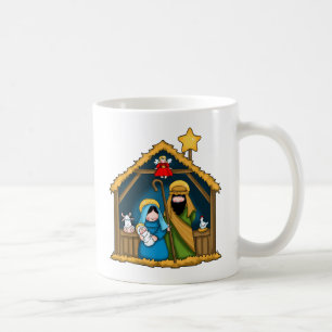 Caneca De Café Cena Estável da Natividade