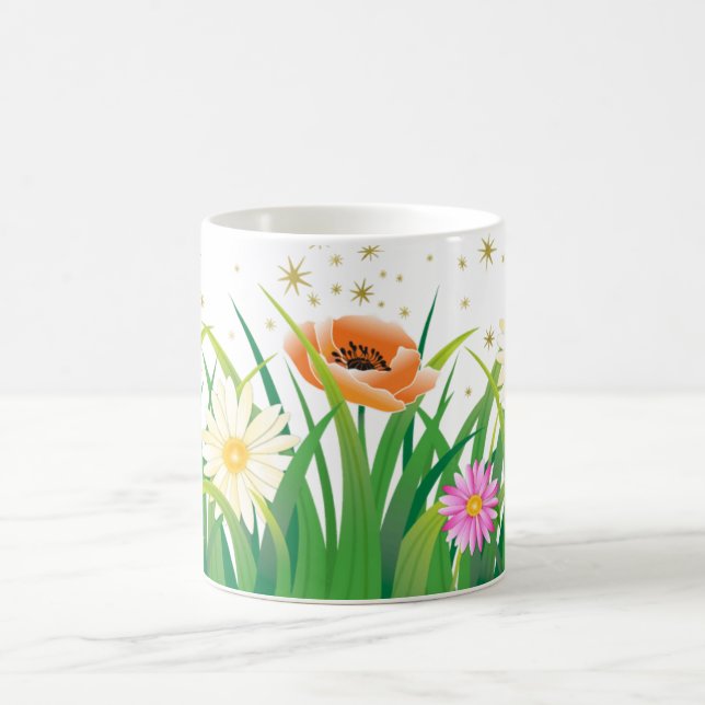 Caneca De Café cena floral-de-jardim encantado (Centro)