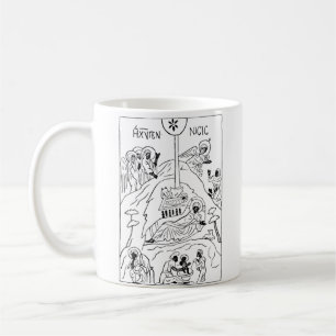 Caneca De Café Cena minimalista ortodoxa da Natividade