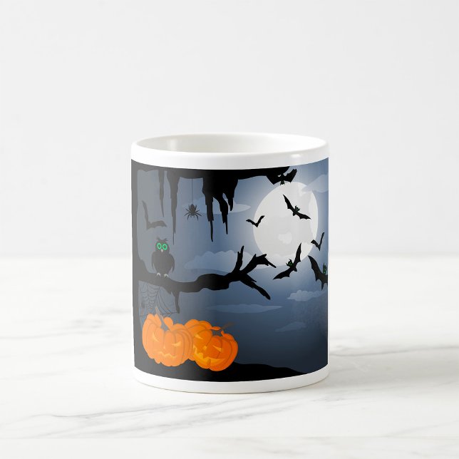 Caneca De Café Cena Noturna de Halloween Spooky (Criador carregado)