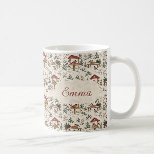 Caneca De Café Cena Personalizada de Alimentador de Pássaros de N