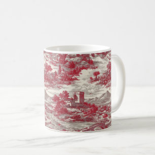 Caneca De Café Cena Rústica em Toile Vermelho (1)