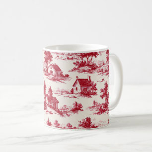 Caneca De Café Cena Rústica em Toile Vermelho (11)