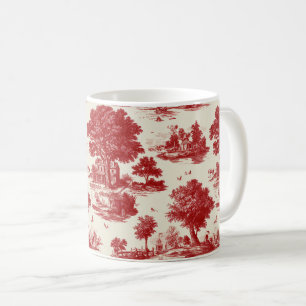 Caneca De Café Cena Rústica em Toile Vermelho (12)