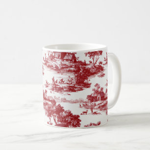 Caneca De Café Cena Rústica em Toile Vermelho (3)