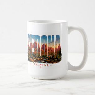 Caneca De Café Cena Sedona Arizona Viagem Rocha Vermelha Paisagem