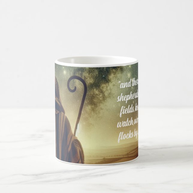 Caneca De Café Cenário Bíblico de Pastor Observando o Rebanho (Centro)