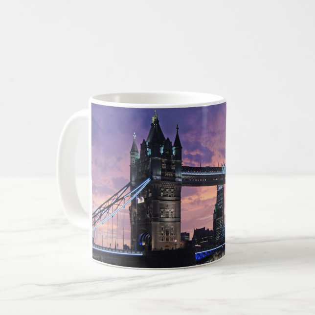 Caneca De Café Cenário da Torre de Londres Bridge (Frente Esquerda)