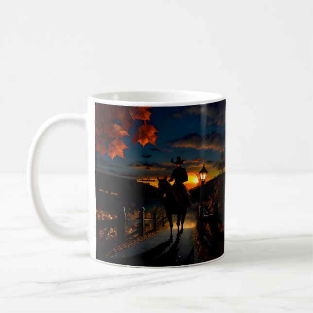 Caneca De Café Cenário de Halloween Sete (Esquerda)