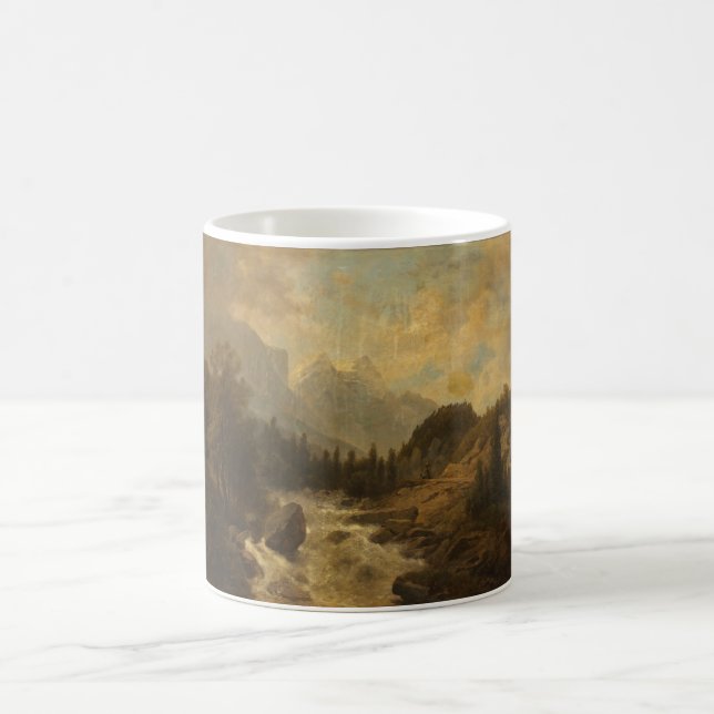 Caneca De Café Cenário de Paisagem Florestal (por Josef Kriehuber (Centro)