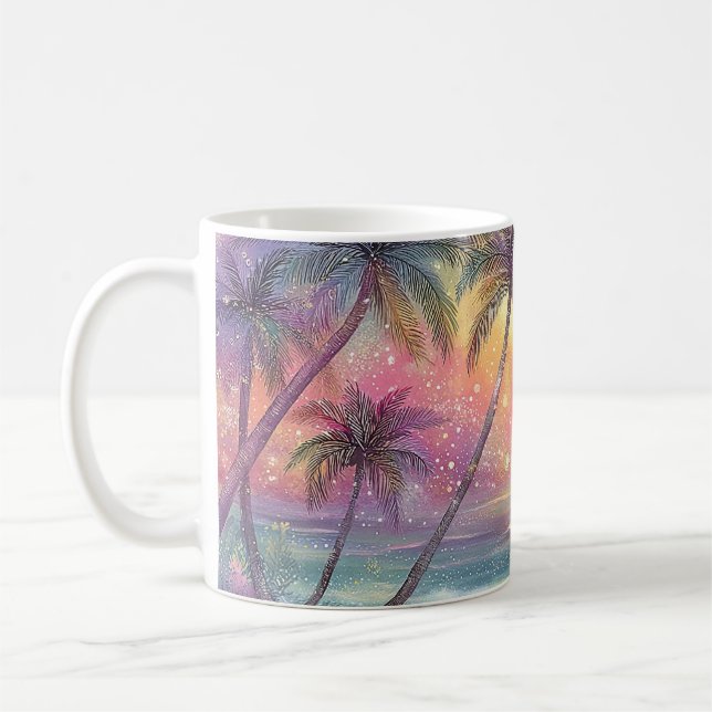 Caneca De Café Cenário de praia tropical sonhador (Esquerda)
