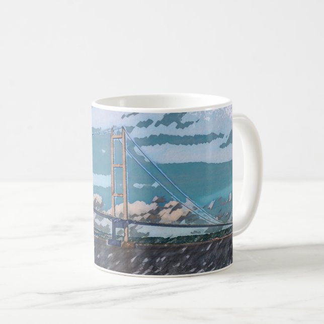 Caneca De Café Cenário Impressionista da Ponte de Humber (Frente Esquerda)