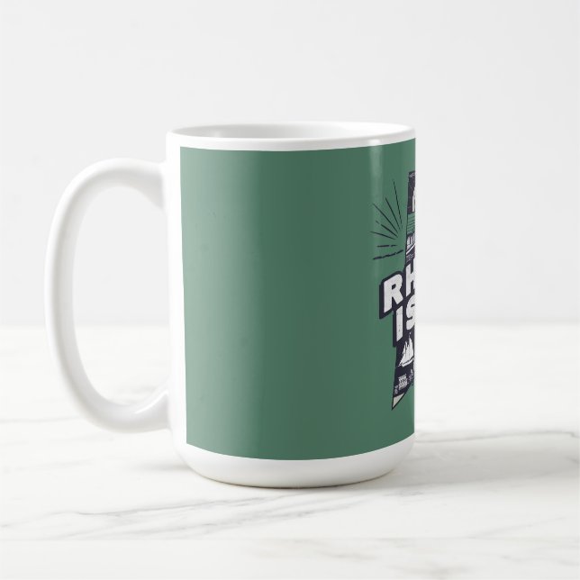Caneca De Café Cenário Silhueta Retro de Rhode Island  (Esquerda)