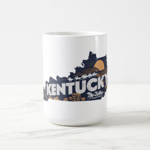 Caneca De Café Cenário Silhueta Retro Kentucky