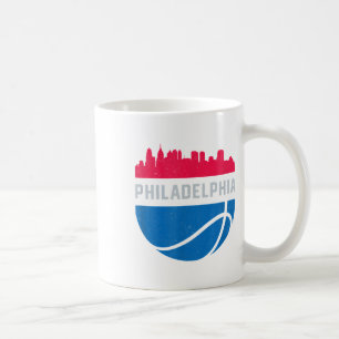 Caneca De Café Cenário urbano vintage da Filadélfia, PA Basquete