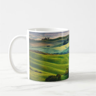 Caneca De Café Cenário Verde: Serenidade Pintada Clara