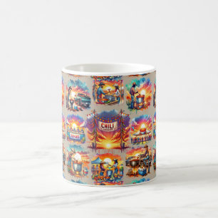 Caneca De Café Cenas de Cookoff de Chili Ocidental 1